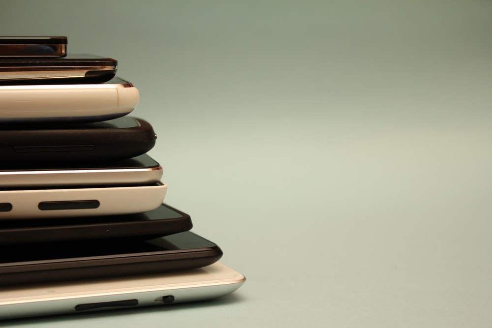 stacked cellphones